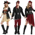 Costumes de Cosplay de Carnaval Pirates Capitaine des Caraïbes Jack 7.5 Barrage Médiéval Robe de