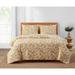 Camden Leaf Turmeric Soft Matelasse Jacquard Quilt Set