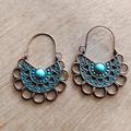 Anthropologie Jewelry | Blue Copper Turquoise Earrings | Color: Blue/Brown | Size: Os
