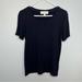 Anthropologie Tops | Anthropologie Cloth & Stone Top Womens Small Navy Crew Neck Short Sleeve Ribbed | Color: Blue | Size: S