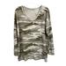 American Eagle Outfitters Tops | American Eagle Camo Long Sleeve Waffle Knit Thermal Top Women's Xs Green | Color: Green | Size: Xs