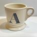 Anthropologie Kitchen | Anthropologie "A” Monogram 14 Oz Coffee Mug White & Black Ceramic Handled Euc | Color: Black/Cream | Size: Os