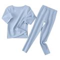 NKOOGH Pajamas for Toddlers Boys Pajamas Long Sleeve Toddler Kids Baby Boys Girls Long Sleeve Tops Blouse Pjéˆ¥æ©² Solid Pants Trousers Sleepwear Pajamas Outfits Set