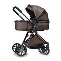 Newborn Carriage Infant Reversible Bassinet 2 in 1 Toddler Stroller,Multi-Position Recline Umbrella Stroller,Mosquito Net Footmuff Mom Bag (Color : Chocolate)
