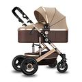 Two-Way Stroller for Infant Umbrella Baby Stroller & Reversible Bassinet Pram Upgrade 2 in 1 Pushchair,Lightweight|Portable|Foldable Up to 25kg (Color : Brown)