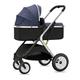 Portable Carriage Adjustable Seat Stroller Newborn Reversible Bassinet Pram Shock Absorption Rubber Wheels,Comfortable Baby Toddler Strollers (Color : Blue)