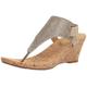 WHITE MOUNTAIN Women's All Good Wedge Sandal, Light Gold Glitter, 6.5 M US