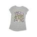 Justice Short Sleeve T-Shirt: Gray Marled Tops - Kids Girl's Size 10