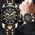LIGE – montre de Sport étanche pour homme marque de luxe chronographe à Quartz style militaire
