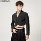 2023 Hommes Blazer Solide document À Lacets Revers Manches sulfStreetwear Casual Crop Costumes