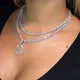 Collier avec pendentif lettre S en cristal pour femmes chaîne de Tennis ras du cou bijoux