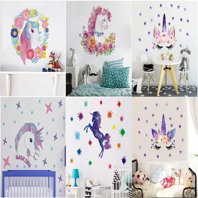 Autocollant mural avec motif de poney princesse étoiles mon petit cheval décoration pour chambre