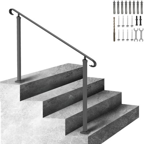 Treppengeländer 140×13,5×97 cm Handlauf Geländer Höhe(bis zu 48 cm) & Winkel(0-52,8°) einstellbar