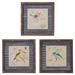 A&B Home Wood and Metal Framed Bird Wall Decor - Set of 3
