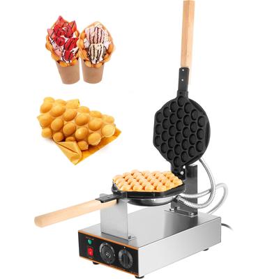 VEVOR Waffle Maker Machine Egg Cake Oven Puff Bubble Cake Baker w/ 180° Rotatable 2 Pans & Wooden Handles