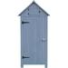 Hanover Outdoor Vertical Wooden Storage Shed for Tools Equipment Garden Supplies with Shelf and Locking Latch 8.7 cu. ft. Capacity - HANWS0102-GRY