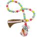 MPWEGNP Easter Pendant Beaded String Of Resurrection Eggs With Wooden Beads And Tassels With Colourful Ornaments For Home Festivities Large Garden Couple Seven Garden Statues