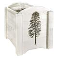 Homestead Collection Magazine Rack w/ Laser Engraved Pine Design Clear Lacquer Finish