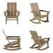 Costaelm Palms Modern Adirondack Plastic Outdoor Rocking Chairs (Set of 4) Weathered Wood