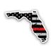 Distressed Thin Blue Line Florida State Shaped Subdued US Flag Sticker Decal - Self Adhesive Vinyl - Weatherproof - Made in USA - weathered police law enforcement first responder fl