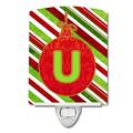 Caroline s Treasures CJ1039-UCNL Christmas Oranment Holiday Initial Letter U Ceramic Night Light 6x4x3 multicolor