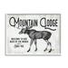 Stupell Industries Rustic Mountain Lodge Vintage Moose Cabin Sign Graphic Art White Framed Art Print Wall Art Design by Lettered and Lined