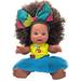 Lovey Coiley Baby Bee Doll | Vinyl Baby Doll for Girls with Curly Natural Brown Hair | Perfect Gift for Birthday Christmas Holiday | 12-Inch Doll - Adorable and Cuddly Toy for Kids