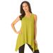 Plus Size Women's Handkerchief-Hem Tunic Tank by Roaman's in Light Moss (Size 3X) Long Shirt