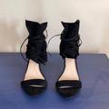 Jessica Simpson Shoes | Jessica Simpson Suede Wrap Around Suede Shoes | Color: Black | Size: 9.5