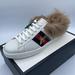 Gucci Shoes | Gucci Ace Fur Men’s White Leather Sneakers Size 8.5 Uk / 9 Us Nib | Color: White | Size: 9