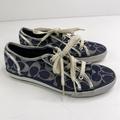 Coach Shoes | Coach Womens Size 7 Dee Optic Signature C Monogram Canvas Sneakers Shoes Lace Up | Color: Blue | Size: 7