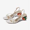 Kate Spade Shoes | Kate Spade Valencia Blossom Strappy Sandals, Optic White Multi Nib | Color: Orange/White | Size: Various