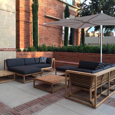 Maya 8 pc Teak Outdoor Furniture Deep Seating Set