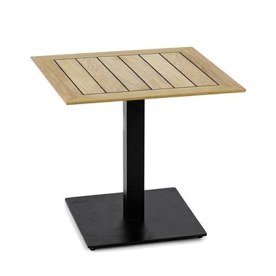 24x30 Teak Restaurant Table Top & Black Base