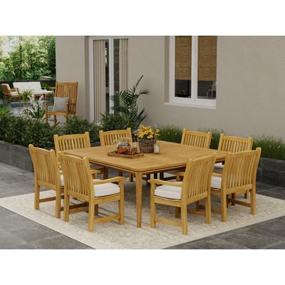 9 pc Square Veranda Teak Dining Set