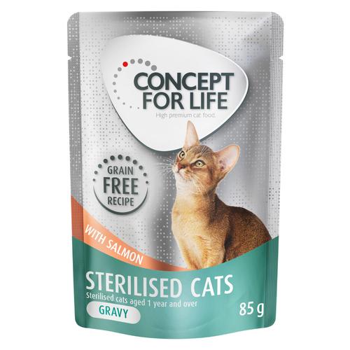 12 x 85 g Concept for Life Sterilised Cats Lachs getreidefrei - in Soße