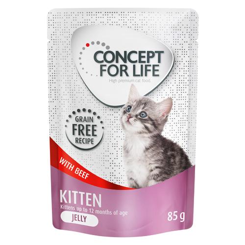 12 x 85 g Concept for Life Kitten Rind getreidefrei – in Gelee