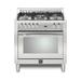 Lofra Curva Series 36" 3 Cubic Feet Dual Fuel Freestanding Convection Range, Stainless Steel in White | 36 W in | Wayfair CXSS36M0G500