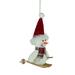 Northlight Seasonal 9.5" Skiing Snowman w/ Red Santa Hat Christmas Ornament Wood in Brown/Green/Red | 9.5 H x 4.5 W x 5 D in | Wayfair