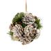 Northlight Seasonal 5.5" Glittered Pine Needle & Pinecone Hanging Christmas Ball Ornament Wood in Brown/Green | 5.5 H x 5.5 W x 5.5 D in | Wayfair