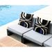 ULLI HOME Chamu Polyester Throw Square Indoor/Outdoor Throw Polyester in Blue | 17 H x 17 W x 4.5 D in | Wayfair