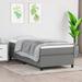 Latitude Run® Jakayah Panel Bed w/ Mattress Upholstered/Polyester in Gray/White | 13.8 H x 39.4 W x 76 D in | Wayfair