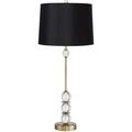 Everly Quinn Pertina Buffet Lamp Metal/Fabric/Crystal in Black/Yellow | 32.5 H x 14 W x 14 D in | Wayfair 87DBB8BD29784EDA97EFDD9A05C41ADA