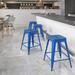 Ebern Designs Nieva Bar & Counter Stool Metal in Blue | 24 H x 16 W x 16 D in | Wayfair 12CFAC5867DE42C7B50889BD0D6AEEFC