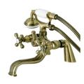 Kingston Brass KS227AB Kingston Deck Mount Clawfoot Tub Faucet with Hand Shower, Antique Brass - Kingston Brass KS227AB