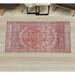 Pink 27.17 x 44.88 x 1.18 in Area Rug - Bungalow Rose Vintage Decorative Rug, Weathered Style Print Of Medallion Ornaments & Bohemian Flourishes Warm Tones | Wayfair