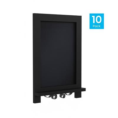 Flash Furniture 10-HFKHD-GDIS-CRE8-222315-GG Chalkboard Sign w/ Legs - 10 Pack, 9 1/2"W x 14"H, Pine Wood Frame, Black