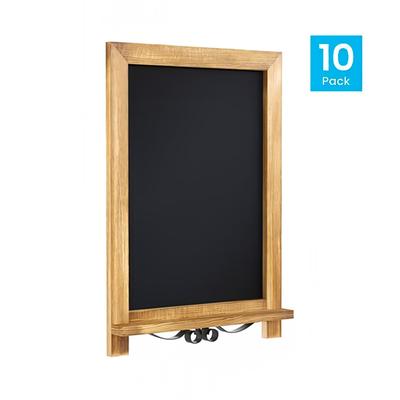 Flash Furniture 10-HFKHD-GDIS-CRE8-622315-GG Chalkboard Sign w/ Legs - 10 Pack, 12"W x 17"H, Pine Wood Frame, Brown