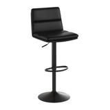 Flash Furniture CH-202071-BK-GG Swivel Commercial Bar Stool w/ Black LeatherSoft Upholstered Back & Seat, Black