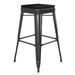 Flash Furniture CH-31320-30-BK-PL2B-GG Backless Commercial Bar Stool w/ Wood Seat - Steel, Black, Indoor-Outdoor